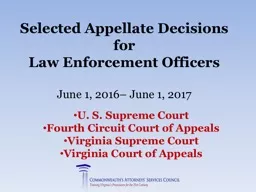 Selected Appellate Decisions