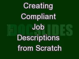 Creating Compliant Job Descriptions from Scratch