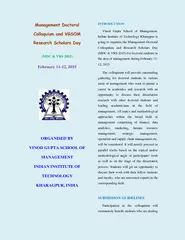 MDC  VRS  February     ORGANISED BY VINOD GUPTA SCHOOL