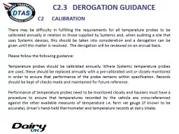 C2.3   DEROGATION GUIDANCE