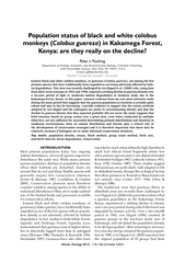 Population status of black and white colobus monkeys