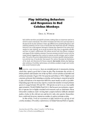 Play Initiating Behaviors and Responses in Red Colobus