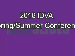 2018 IDVA Spring/Summer Conference