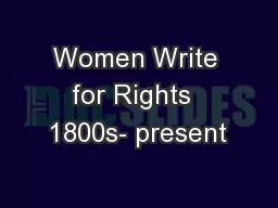Women Write for Rights  1800s- present