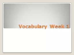 Vocabulary Week 1 bonanza