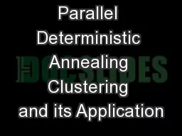 Parallel Deterministic Annealing Clustering and its Application