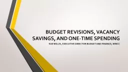 BUDGET REVISIONS, VACANCY SAVINGS, AND ONE-TIME SPENDING