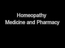 Homeopathy Medicine and Pharmacy