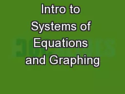 Intro to Systems of Equations and Graphing
