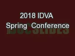 2018 IDVA Spring  Conference