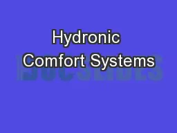 Hydronic Comfort Systems