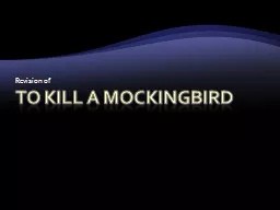 To Kill A Mockingbird Revision of
