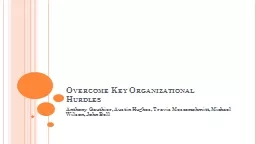 Overcome Key Organizational Hurdles