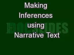Making Inferences using Narrative Text