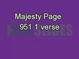 Majesty Page 951 1 verse