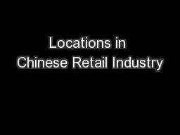 Locations in Chinese Retail Industry