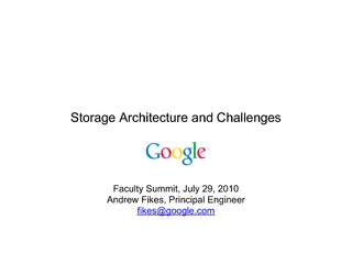 Storage architecture and challenges