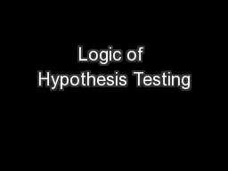 Logic of Hypothesis Testing