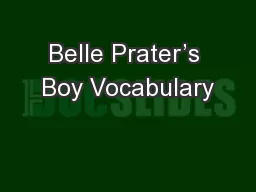 Belle Prater’s Boy Vocabulary