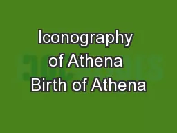 Iconography of Athena Birth of Athena