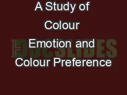 A Study of Colour Emotion and Colour Preference