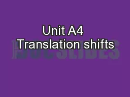 Unit A4 Translation shifts
