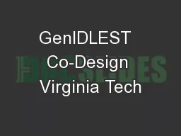 GenIDLEST  Co-Design Virginia Tech
