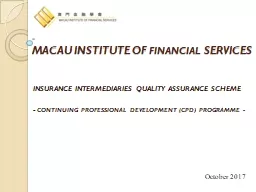 MACAU INSTITUTE OF  FINANCIAL