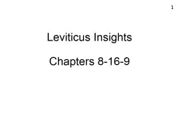 Leviticus Insights Chapters 8-16-9