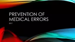 Prevention of Medical Errors