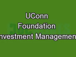 UConn Foundation Investment Management