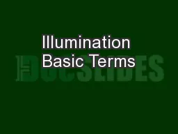 Illumination Basic Terms
