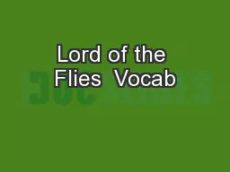 Lord of the Flies  Vocab