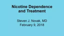 Nicotine Dependence  and Treatment