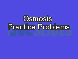 Osmosis Practice Problems