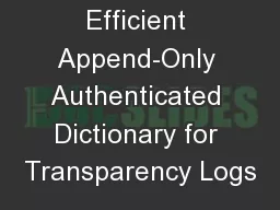 accAAD : An Efficient Append-Only Authenticated Dictionary for Transparency Logs