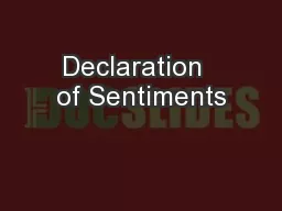 Declaration  of Sentiments