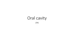 Oral cavity 25% Alveolar Process