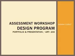 October 2,2017 Assessment Workshop