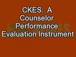 CKES:  A Counselor Performance Evaluation Instrument