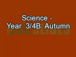 Science - Year  3/4B  Autumn