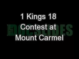 1 Kings 18 Contest at Mount Carmel