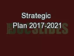 Strategic Plan 2017-2021