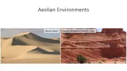 Aeolian Environments Navajo Sandstone (Jurassic, Utah)