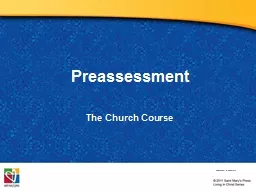 Preassessment The  Church