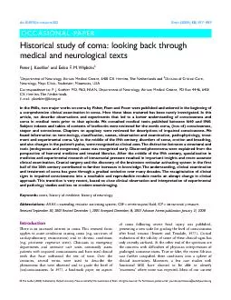 OCCASIONAL PAPER Historical study of coma looking back