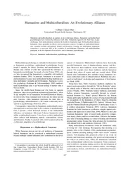 Humanism and Multiculturalism An Evolutionary Alliance