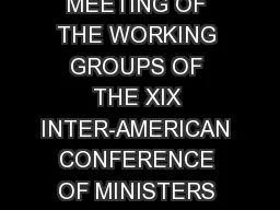 SECOND MEETING OF THE WORKING GROUPS OF THE XIX INTER-AMERICAN CONFERENCE OF MINISTERS