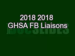 2018 2018 GHSA FB Liaisons