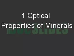 1 Optical Properties of Minerals